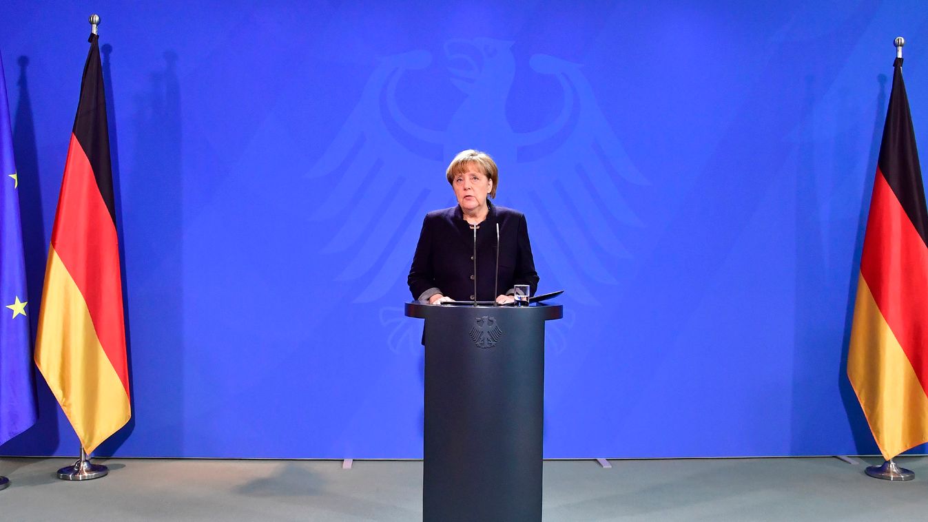 Angela Merkel német kancellár sajtótájékoztatót tart a berlini terrortámadás után 