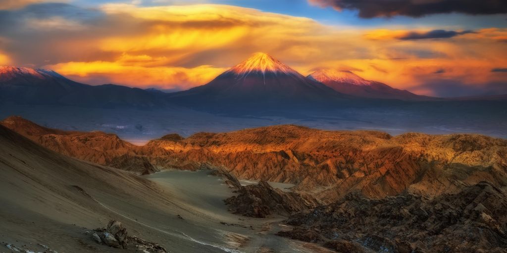 Licancabur vulcan Atacama Desert. vulkán sivatag Chile 