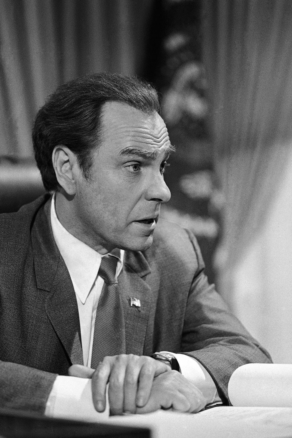 NIXON, Richard Los Angeles, 2019. július 10.
1978. december 8-án a Blind Ambition című film forgatásán készített kép a Richard Nixon egykori amerikai elnököt játszó Rip Torn amerikai színészről, aki 2019. július 9-én, 88 éves korában elhunyt.
MTI/AP/Doug 