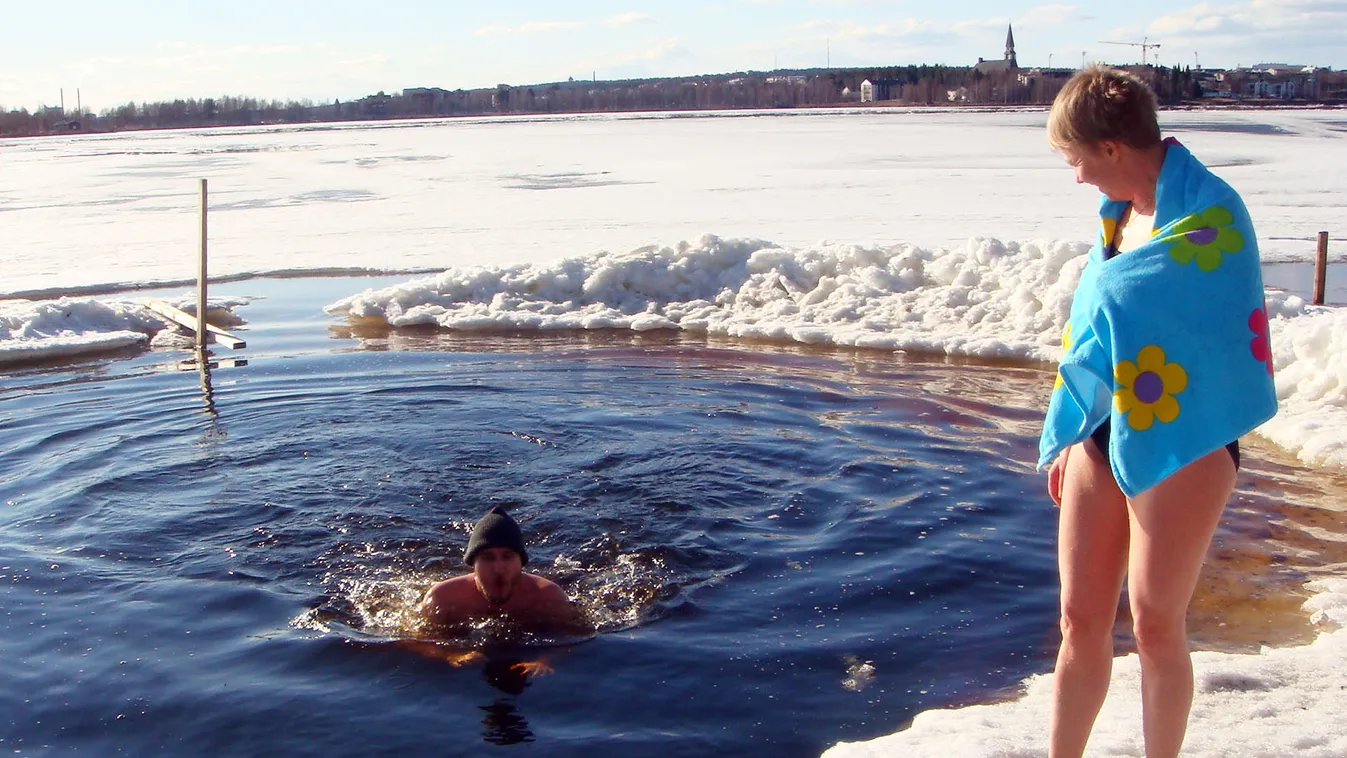 Petrétei Kristóf, téli úszás, rovaniem, finnország 