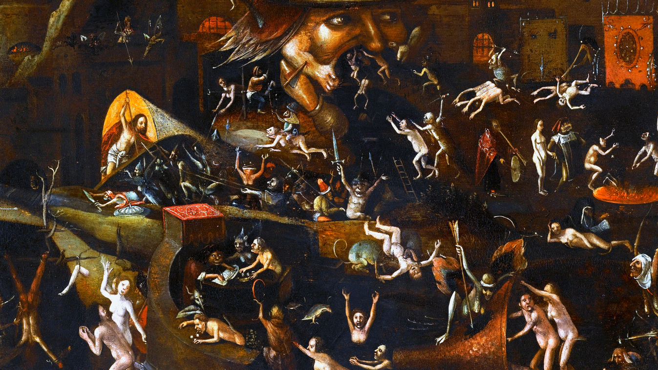 pokol, illusztráció, Follower of Jheronimus Bosch - The Harrowing of Hell 