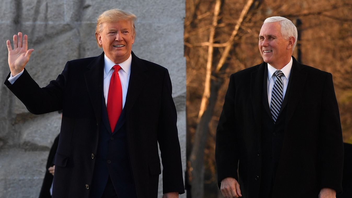 politics Horizontal US President Donald Trump and US Vice President Mike Pence arrive at the Martin Luther King Jr. memorial on MLK day in Washington, DC on January 20, 2020. (Photo by Nicholas Kamm / AFP) 
