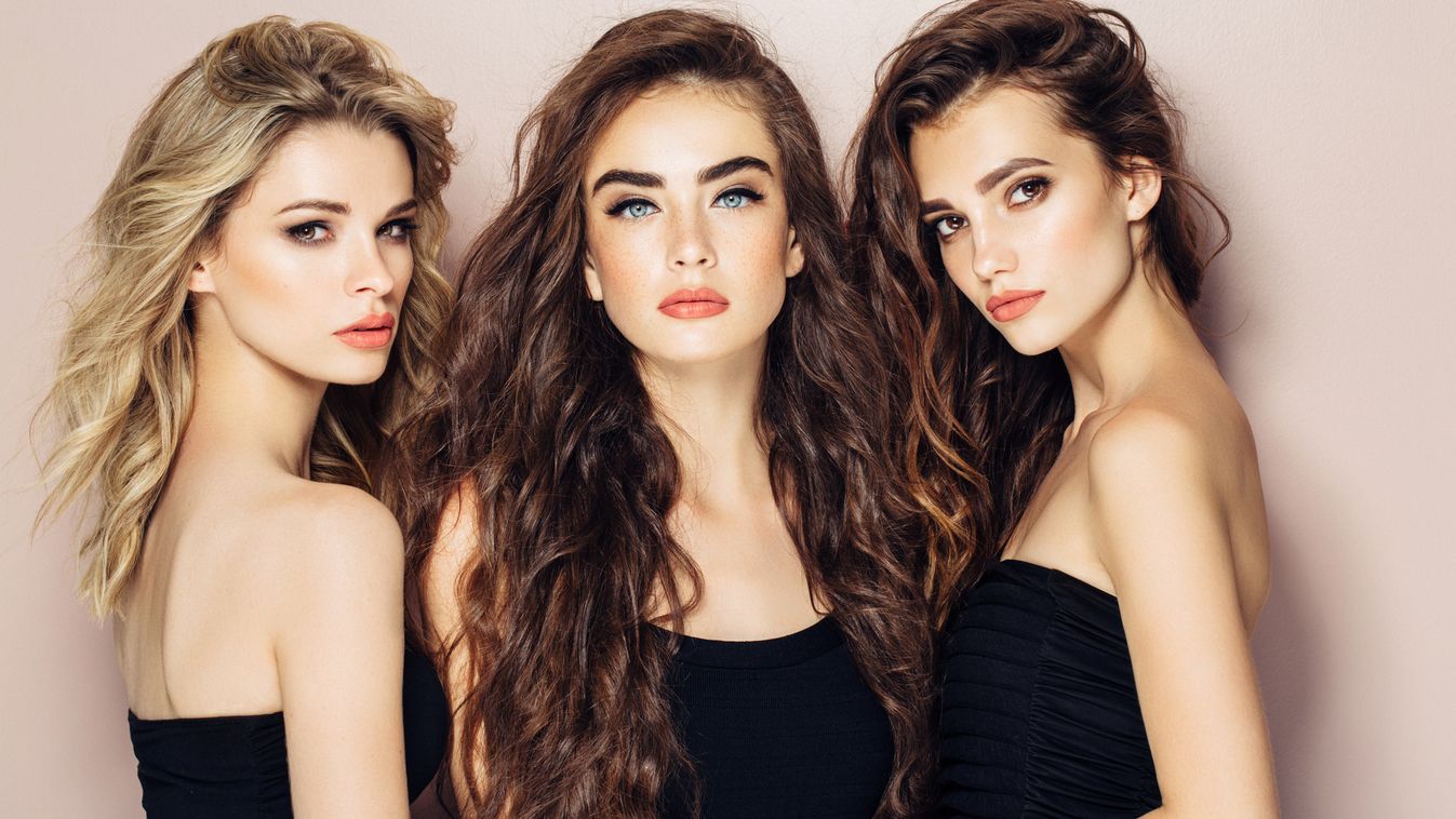 Three beautiful girls with perfect hairstyle and make-up Beautiful Femininity Adolescence Ceremonial Make-up Teenagers Only Fashion Posing Portrait Women Females Three People Group Of People Fashion Model Color Image Cute Young Adult Adult Teenager Beauty