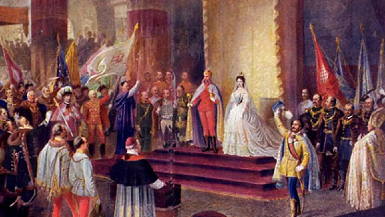 Egy forradalom, négy temetés - 4. rész,  I. Ferenc József és Erzsébet királyné koronázása Budán (1867. június 8.) Tull Ödön másolata Eduard Engerth festményéről