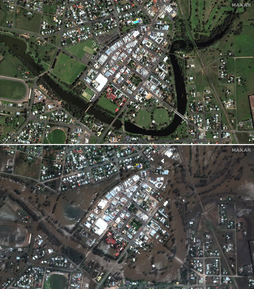 Műholdfelvételeken az Ausztrál árvíz 