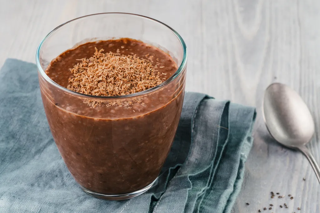 Szuper egészséges, kakaós vegán pohárkrém recept chiamag puding 