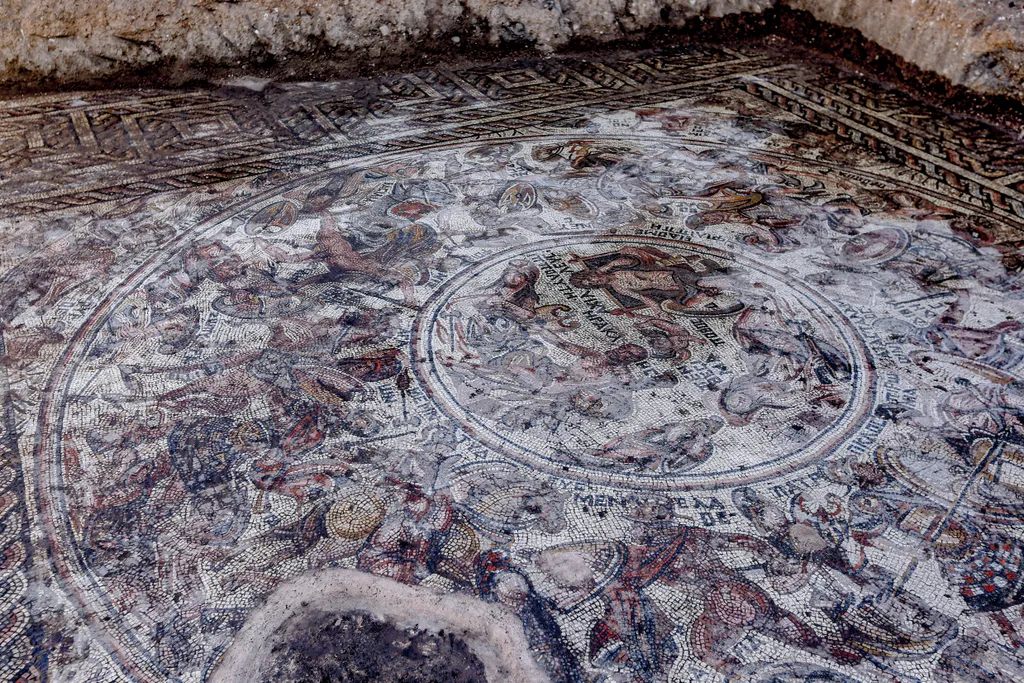 Szíria, mozaikpadló, mozaik, padló, régészet, feltárás, római, ókori 