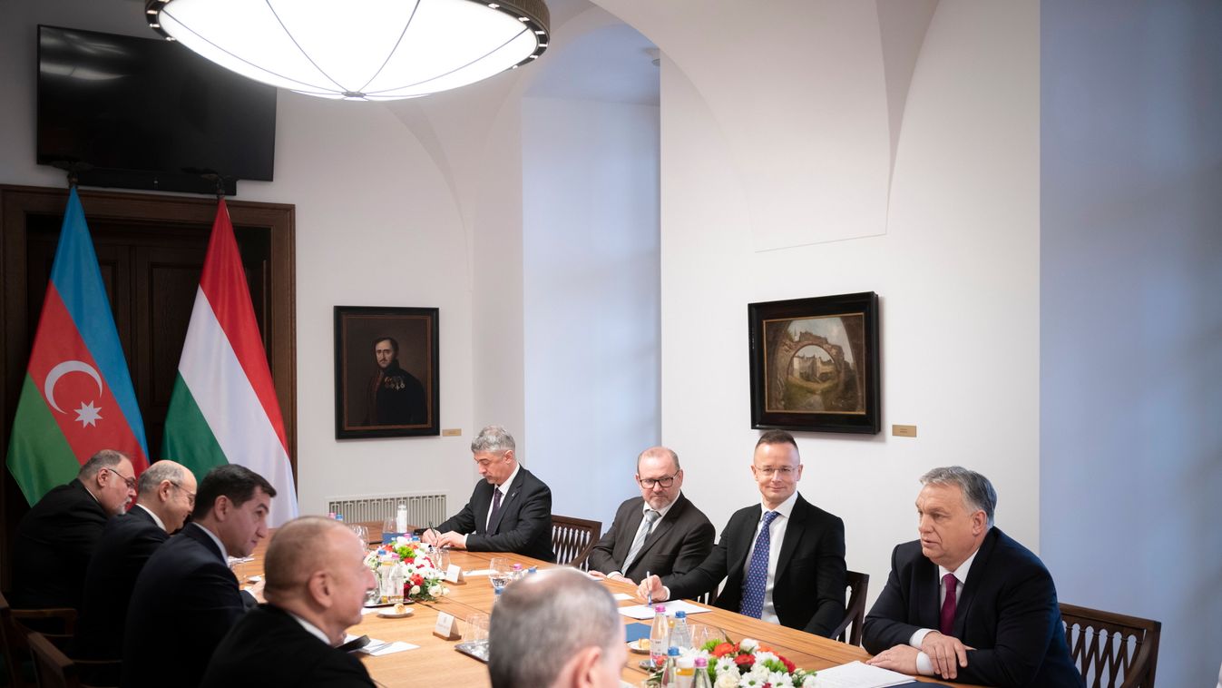 ALIYEV, Ilham; SZIJJÁRTÓ Péter; ORBÁN Viktor, Orbán Viktor fogadta Azerbajdzsán köztársasági elnökét 