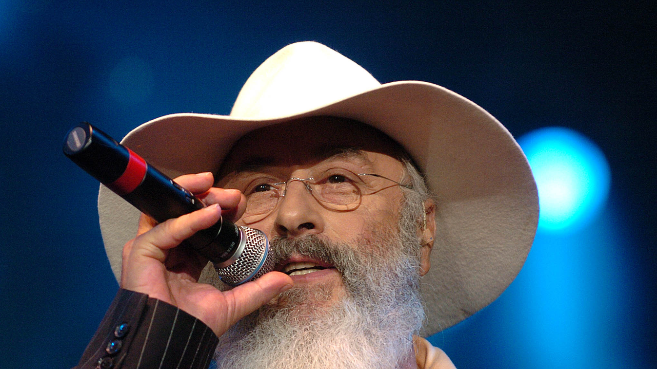 Meződi József Laza arckép, portré kalap énekel koncert 