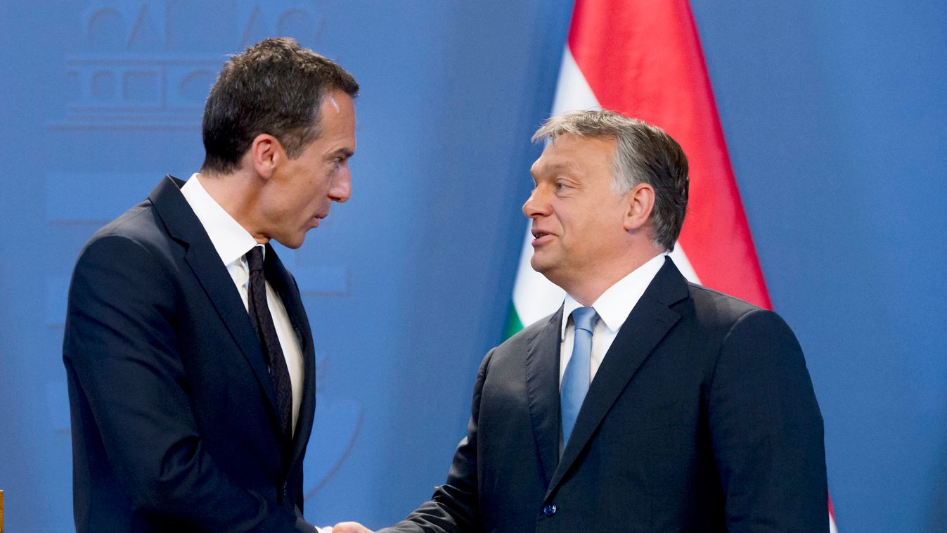 Orbán Viktor; KERN, Christian Christian Kern osztrák kancellár és Orbán Viktor miniszterelnök 