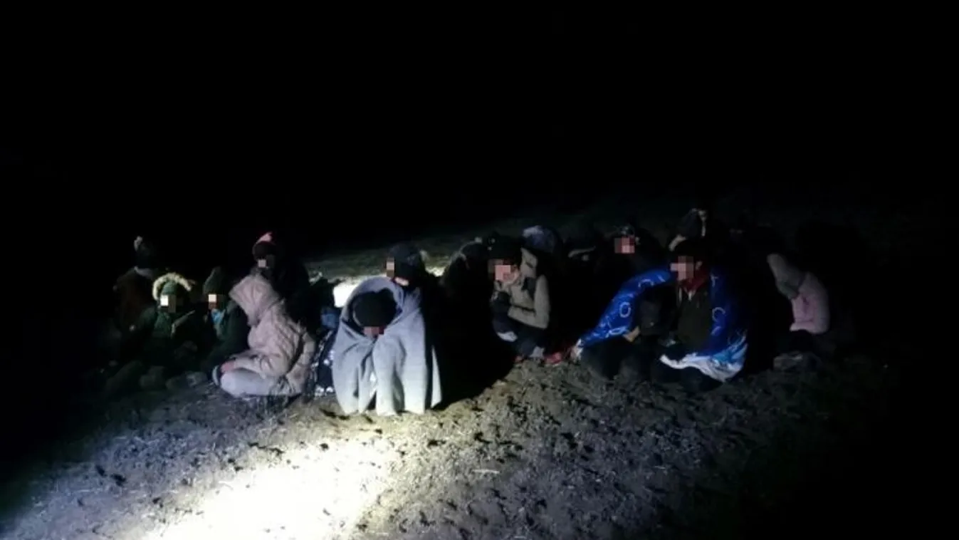 Feltartóztatott migránsok Csongrád megyében. 