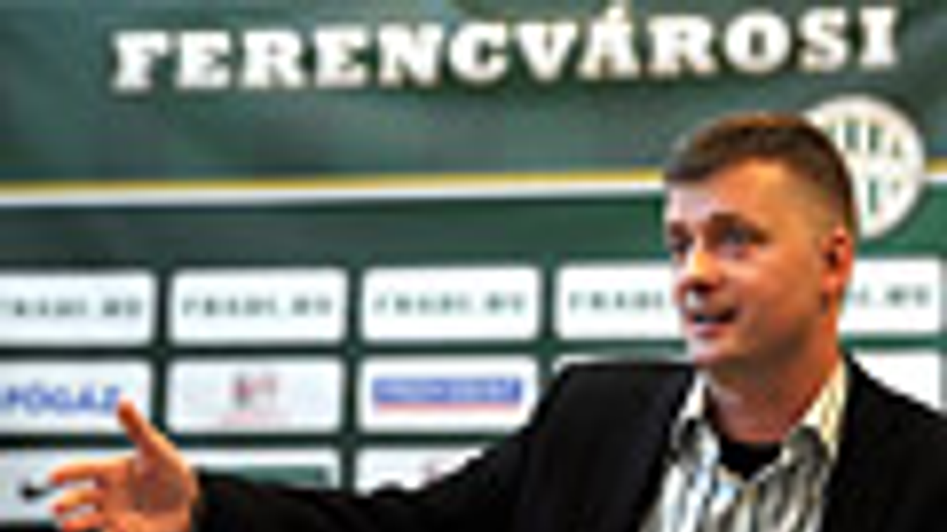 Kubatov Gábor, a Ferencvárosi Torna Club (FTC) elnöke sajtótájékoztatót tart a klub Üllői úti székházában 2012.04.13-án