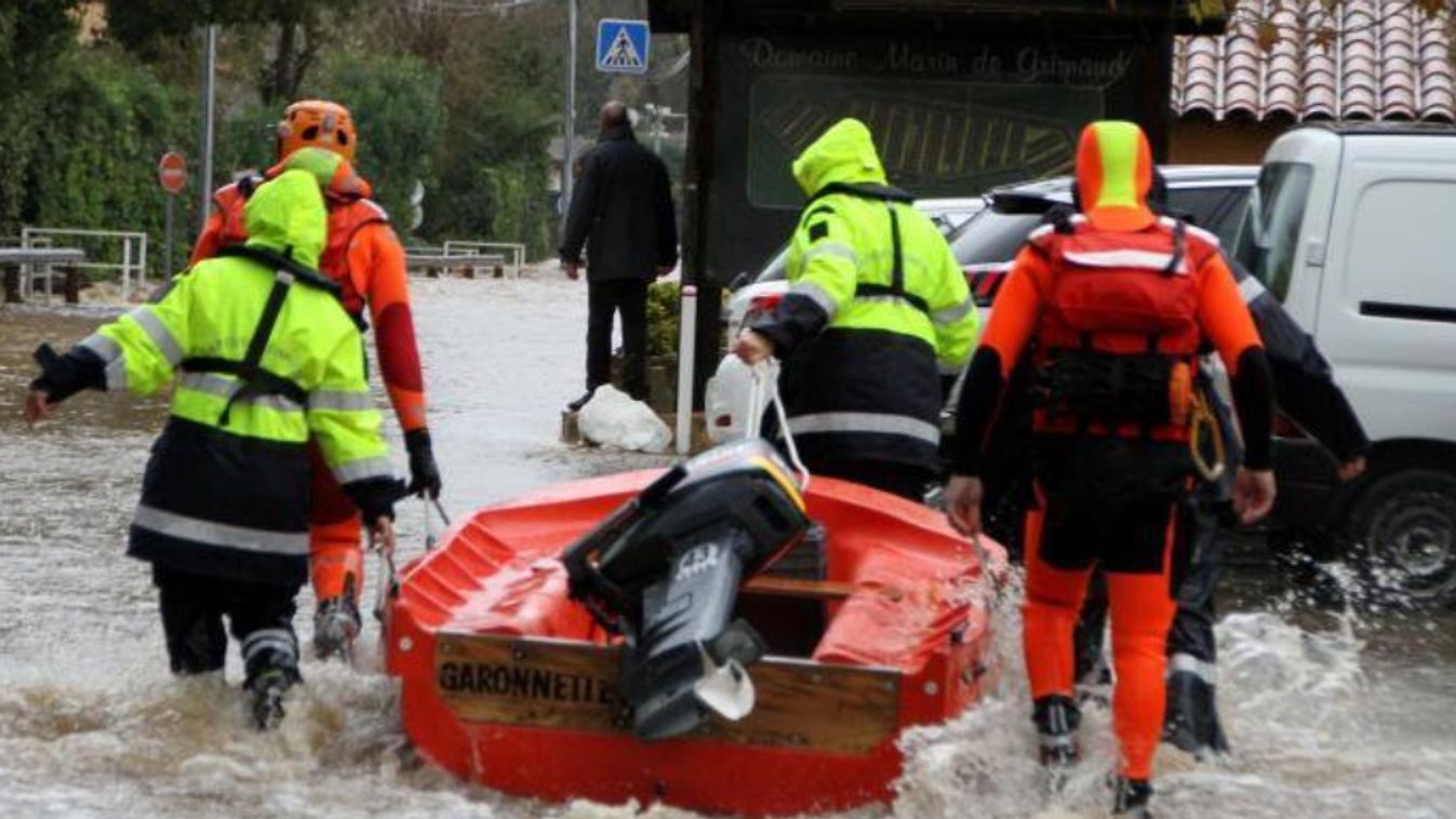 Cabasse, Franciaország, áradás 