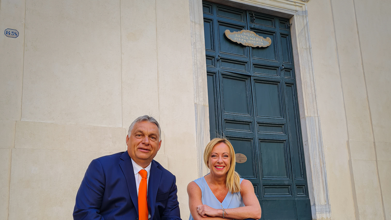 Orbán Viktor és Giorgia Meloni 
