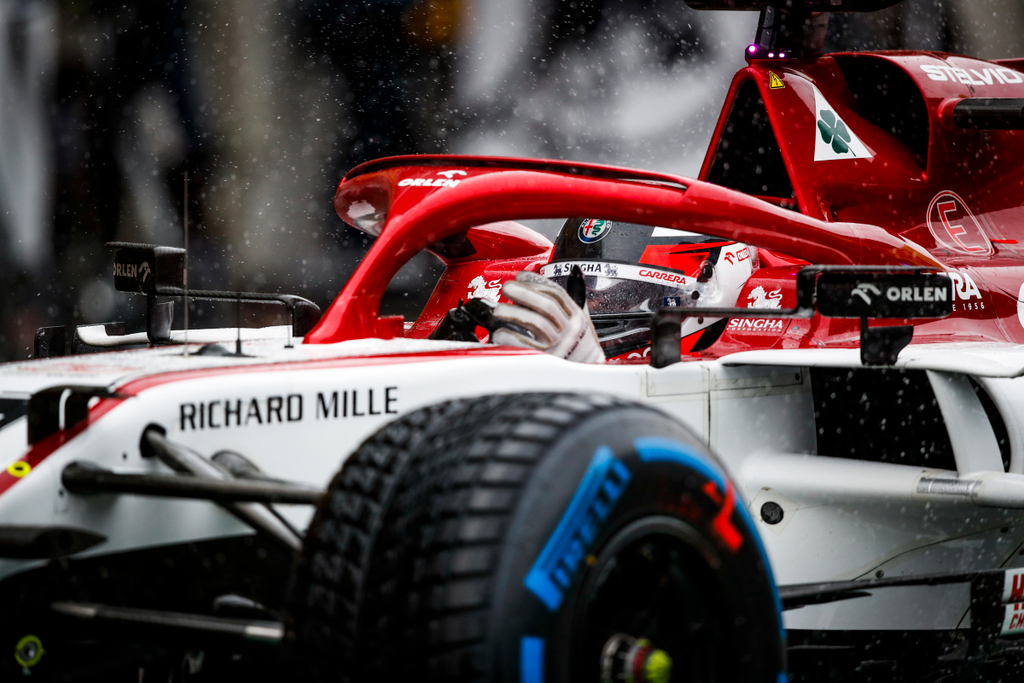 Forma-1, Kimi Räikkönen, Alfa Romeo Racing, Stájer Nagydíj, eső 
