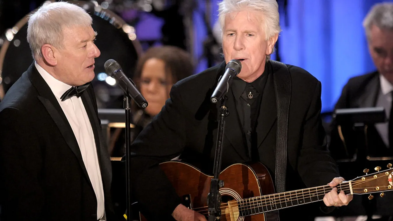 Allan Clarke és Graham Nash a 25th Annual Rock And Roll Hall of Fame Induction Ceremony-n, New Yorkban