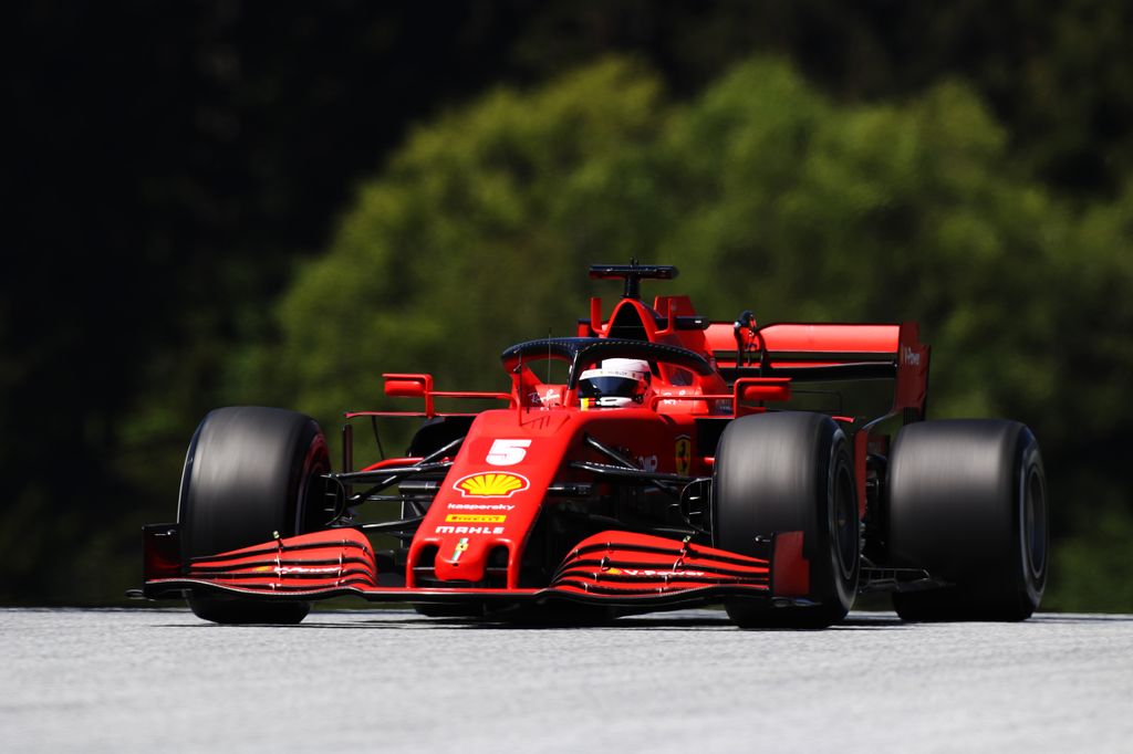 Forma-1, Sebastian Vettel, Ferrari, Stájer Nagydíj 2020, péntek 