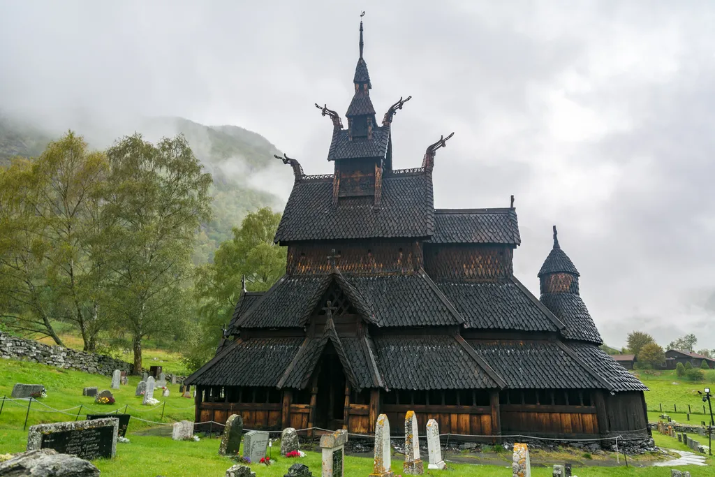 Norvégia egyedi fa templomai a vikingek korát idézi, templom, viking templom, viking, épület, építészet, vallás, Norvégia, norvég, Borgund 