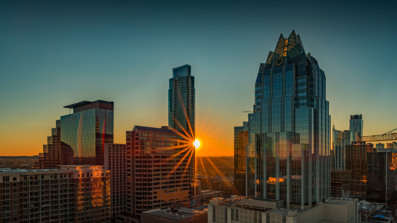 texas Austin city Austin,Texas,Usa,-,January,27,,2020:,View,Of,The sky scraper,usa,sun flare,dusk,sun burst,american,texas,building 