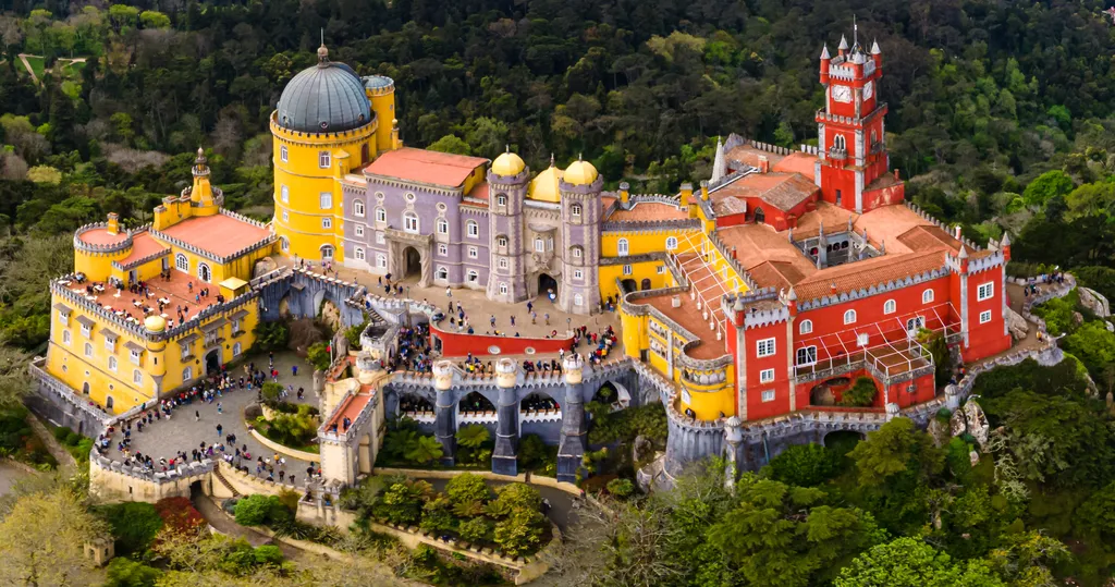 Pena, palota, Portugália, Sintra, hegység, 