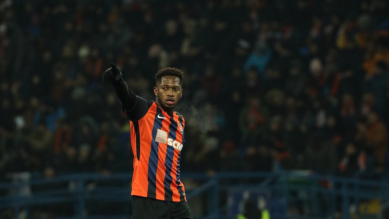 Shakhtar Donetsk v AS Roma - UEFA Champions League Round of 16: First Leg Fred Shakhtar Donetsk A.S. Roma COMMEMORATION Club Soccer Eight-Finals First Leg HORIZONTAL Kharkov Match - Sport Metalist STADIUM Photography Scoring a Goal Soccer SOCCER PLAYER SP