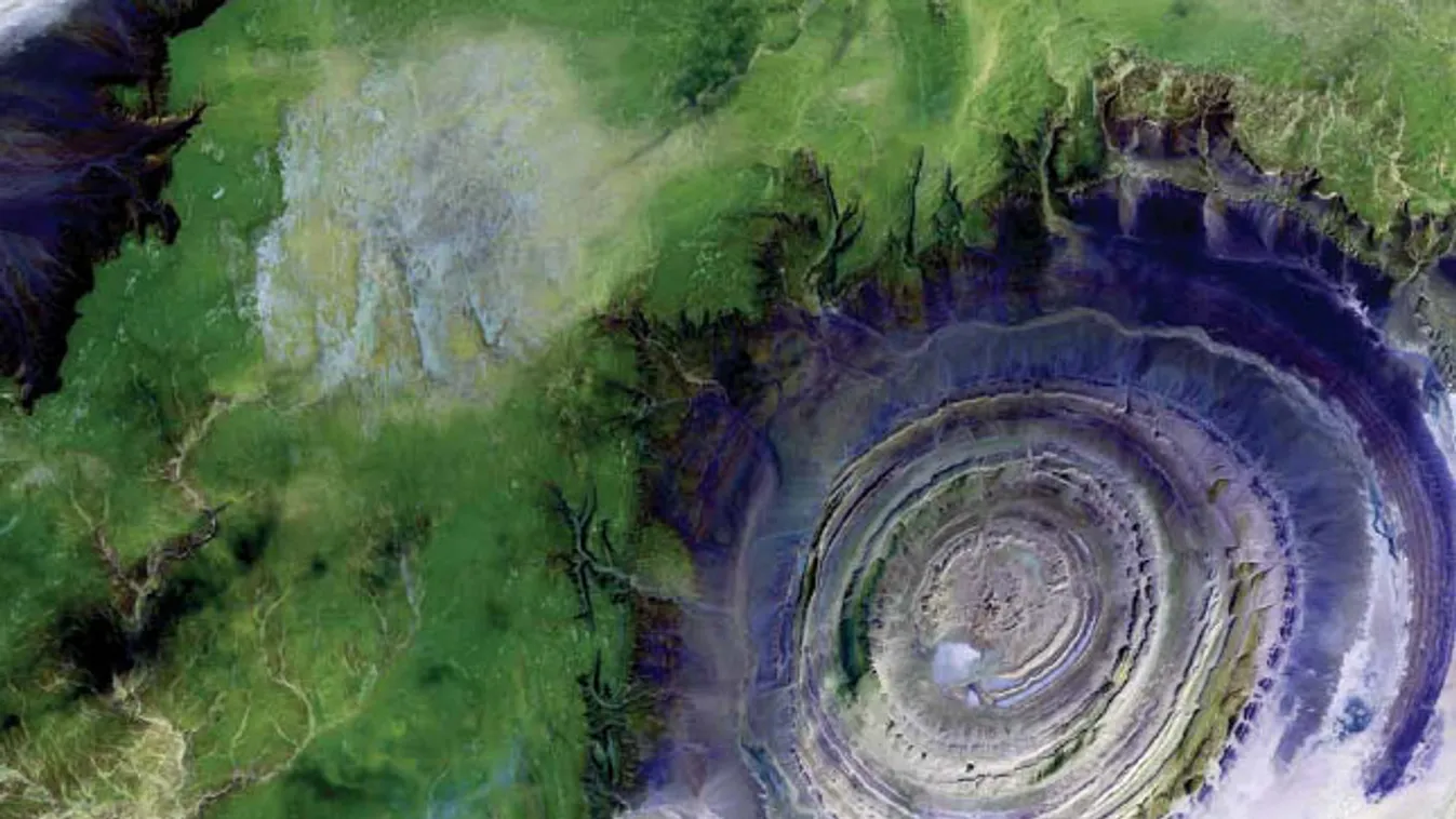 Műholdfelvétel, A Föld mint művészet, NASA, Richat alakzat, a sivatag szeme, Mauritánia