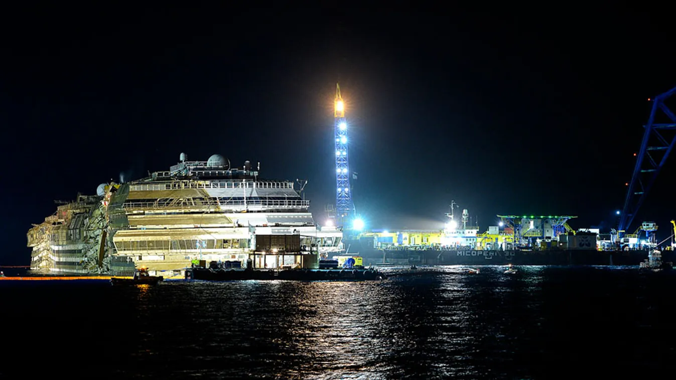 Costa Concordia, felállították az olasz partoknál szerencsétlenül járt luxushajót