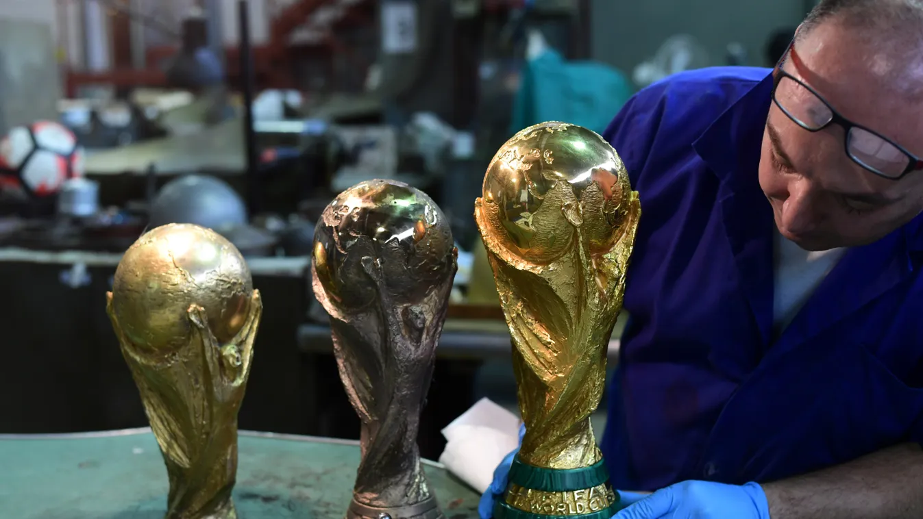 Horizontal TROPHY FOOTBALL WORLD CUP MAKING CRAFT TRADES FOUNDRY 
