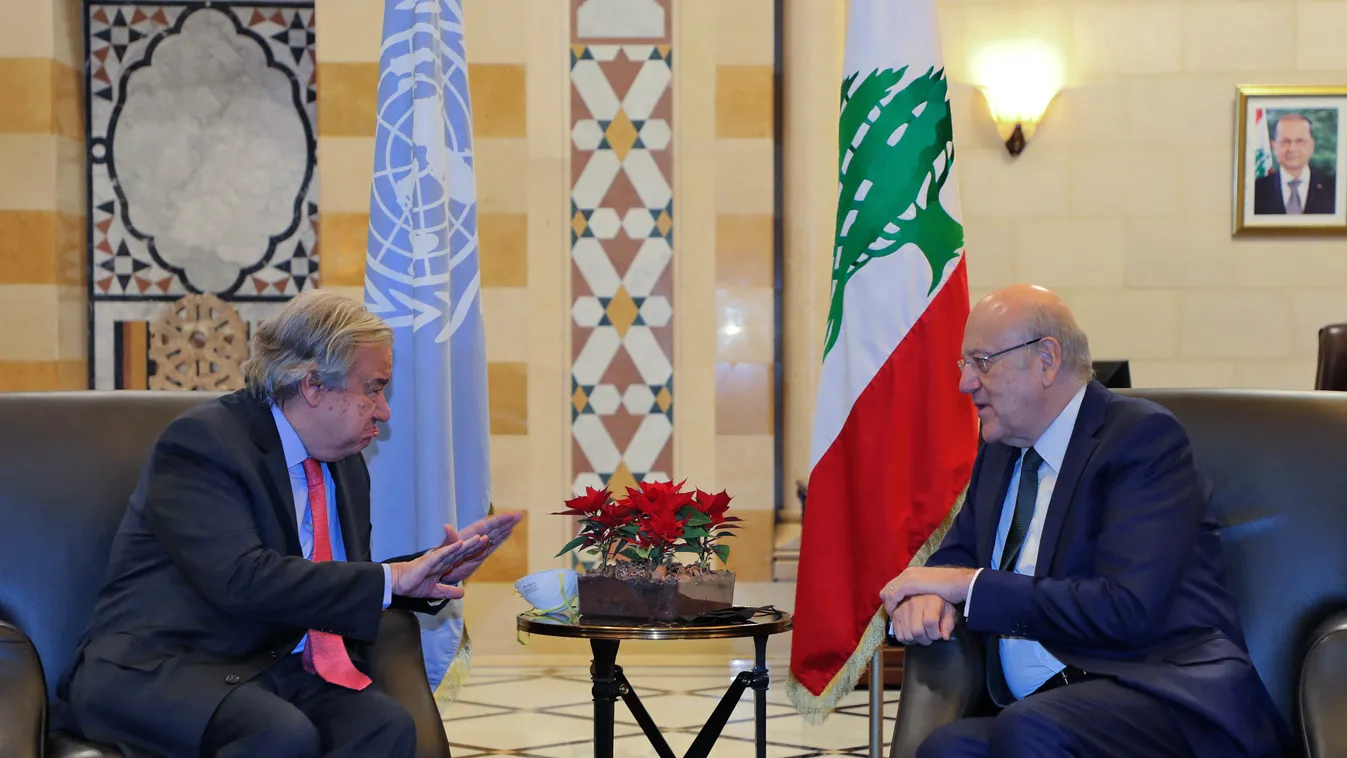 António Guterres Nadzsib Mikáti Libanon 