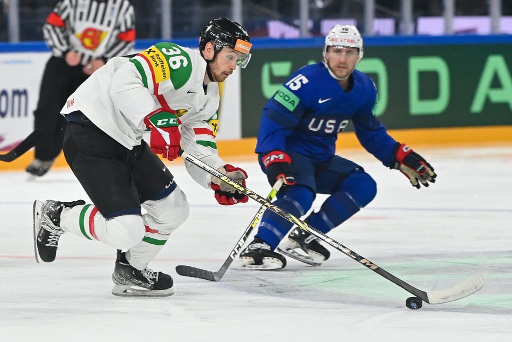 ERDÉLY Csanád, Magyarország - USA, Egyesült Államok, jégkorong, hoki, világbajnokság, IIHF jégkorong-világbajnokság, Tampere Deck Arena, 2023.05.14. 
