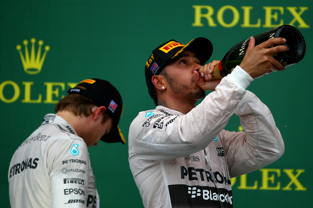 Forma-1, Lewis Hamilton, Nico Rosberg, Mercedes, USA Nagydíj 2015 