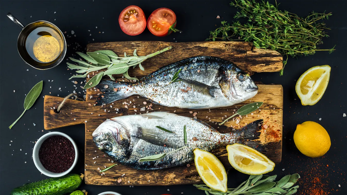hal sült hal zöldségek 