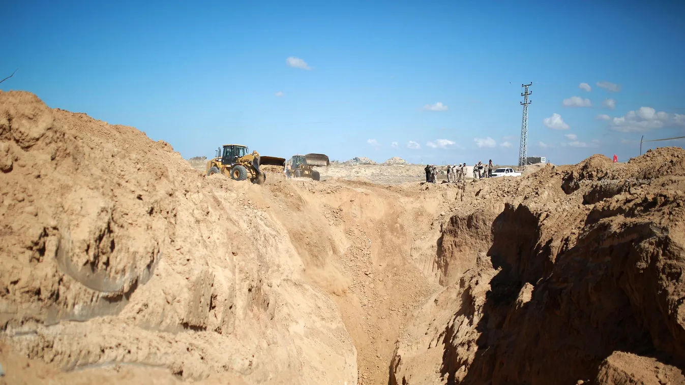 Hamas security forces inspect destroyed tunnel of Islamic Jihad militants HAMAS security forces inspect destroyed tunnel Islamic Jihad militants 