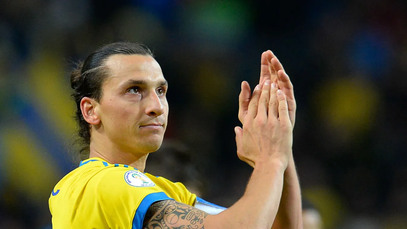 Zlatan Ibrahimovic svéd válogatott focista az Ausztria elleni vb-selejtező után, Stockholmban, 2013. október 11-én