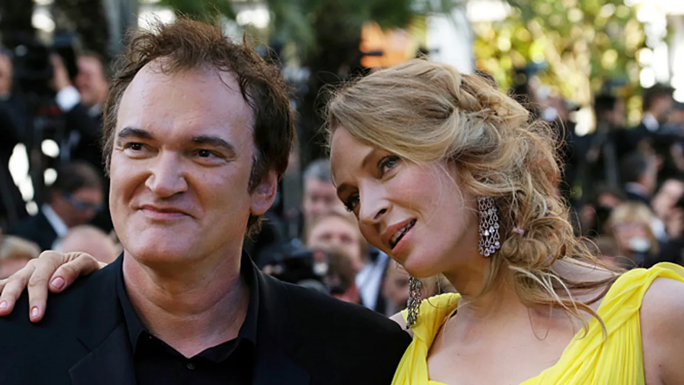 Quentin Tarantino és Uma Thurman a cannes-i filmfesztiválon 