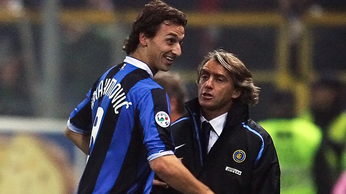 Inter Milan Zlatan Ibrahimovic és Roberto Mancini 