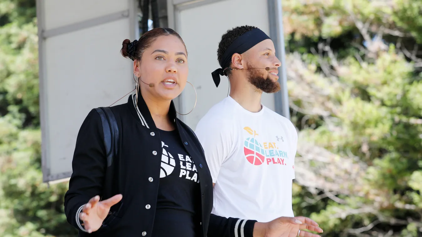Stephen and Ayesha Curry Celebrate Launch Of Eat. Learn. Play. Foundation With Event GettyImageRank3 People HORIZONTAL Talking EATING USA California Learning Oakland - California Two People Photography Launch Event Arts Culture and Entertainment Stephen C