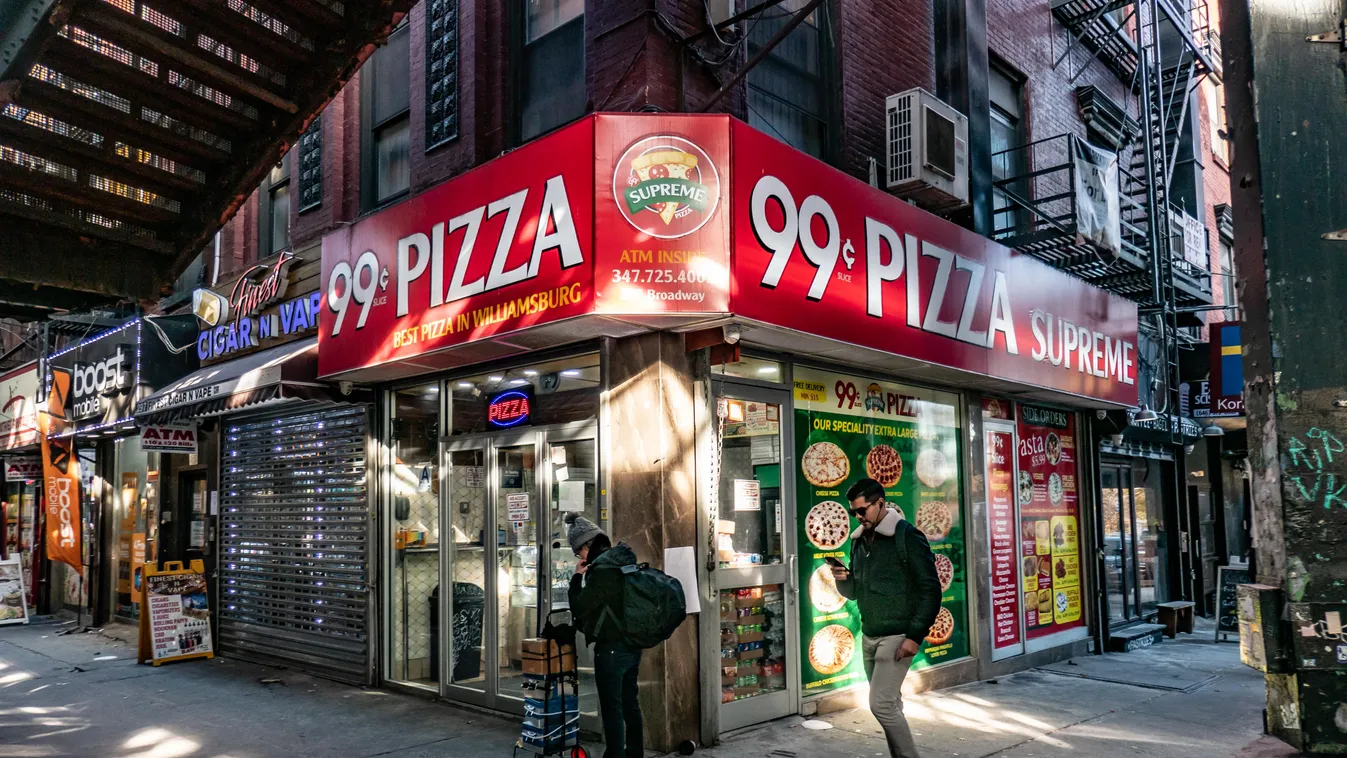 New York, szelet pizza 