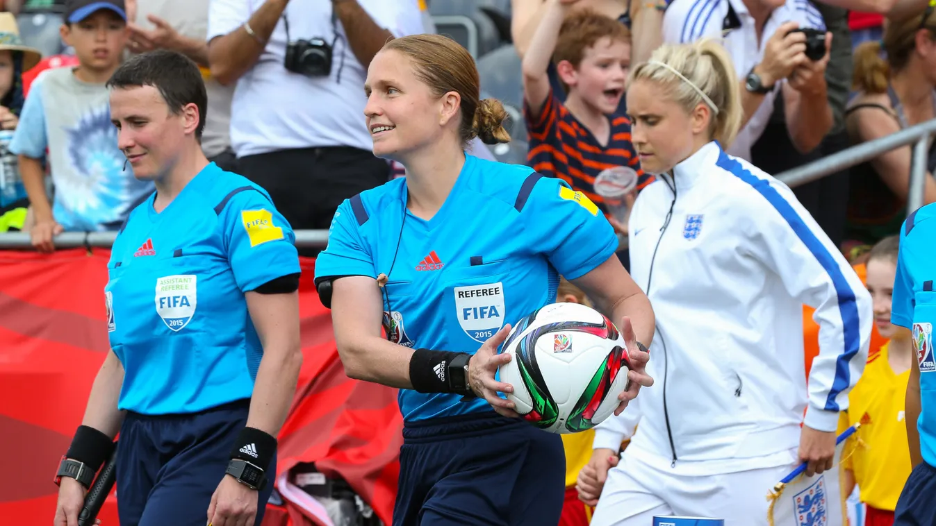 Norway v England: Round of 16 - FIFA Women's World Cup 2015 GettyImageRank3 SPORT HORIZONTAL Full Length Ball Professional Sport Soccer REFEREE Norway England Canada Ottawa ADULT Gripping ATHLETE Women International Team Soccer Women's Soccer - Internatio