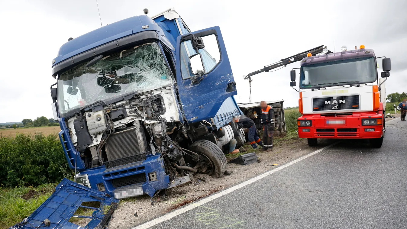 baleset kamion Rédics 