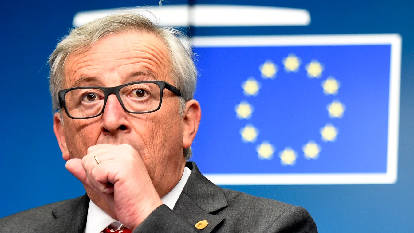 EU Commission President Jean Claude Juncker gives a press conference at the end of the first of the two days of European Council on June 26, 2015 at the EU headquarters in Brussels. AFP PHOTO / MARTIN BUREAU 