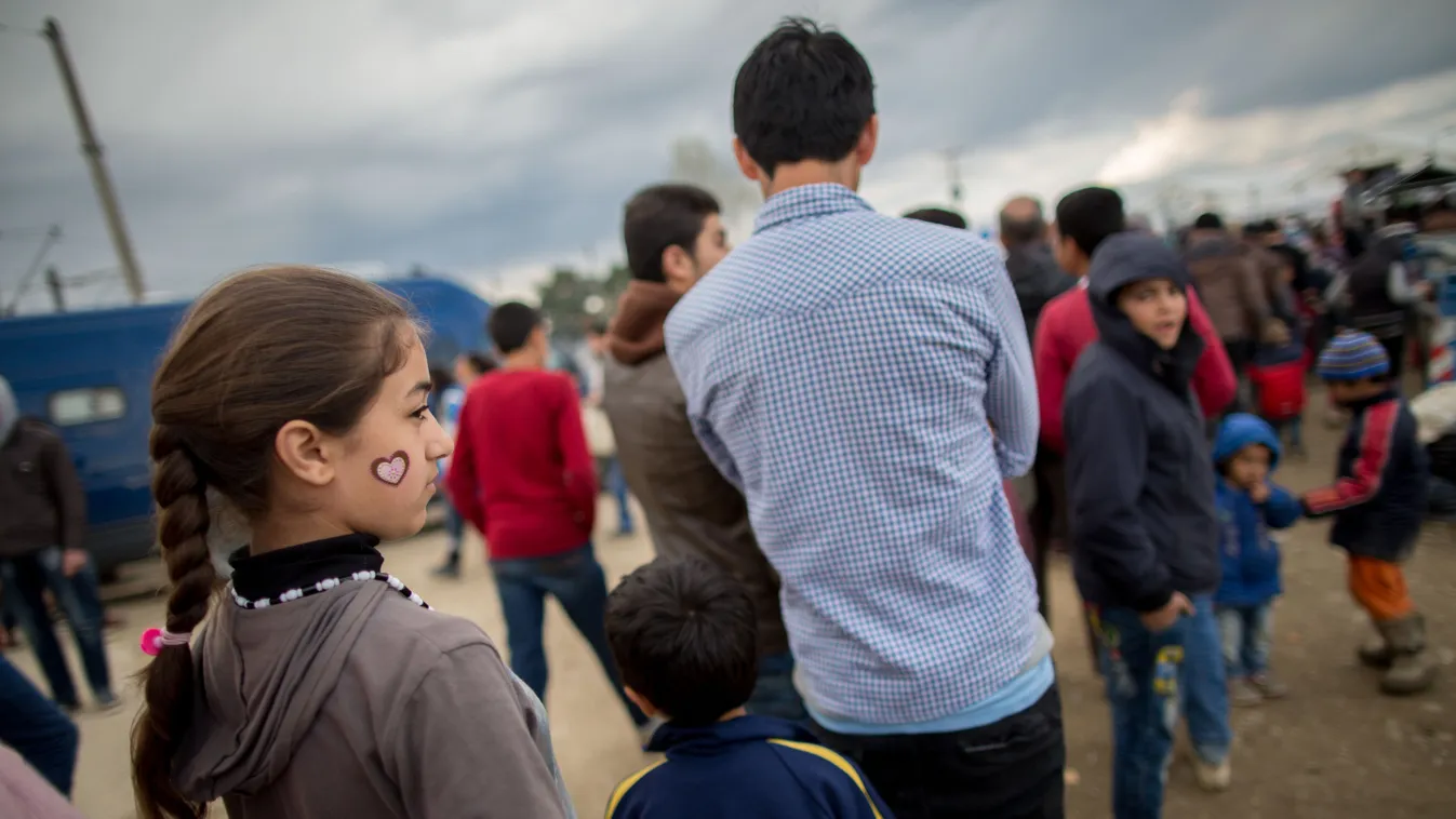 Refugees at the Greek-Macedonian border migration SUMMIT SQUARE FORMAT 