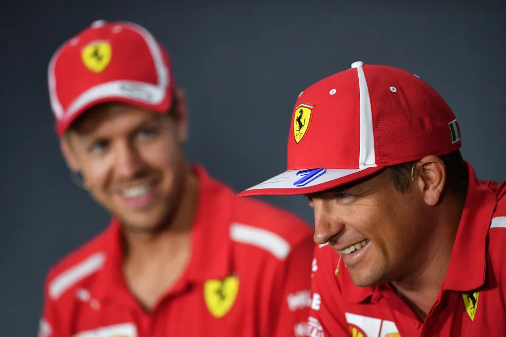 Előkészületek a Forma-1-es Olasz Nagydíjra, Sebastian Vettel, Kimi Räikkönen 