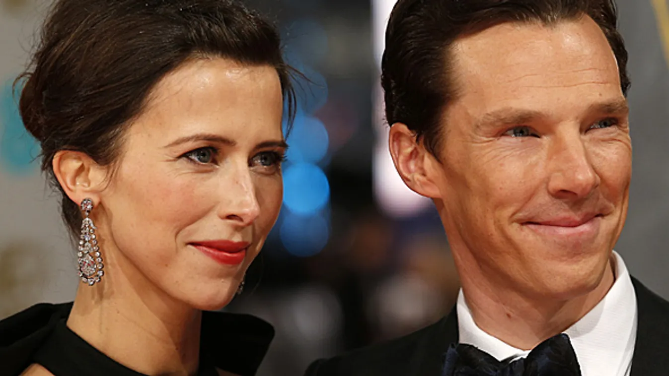 Sophie Hunter és Benedict Cumberbatch február 8-án a BAFTA-díjkiosztón Londonban 