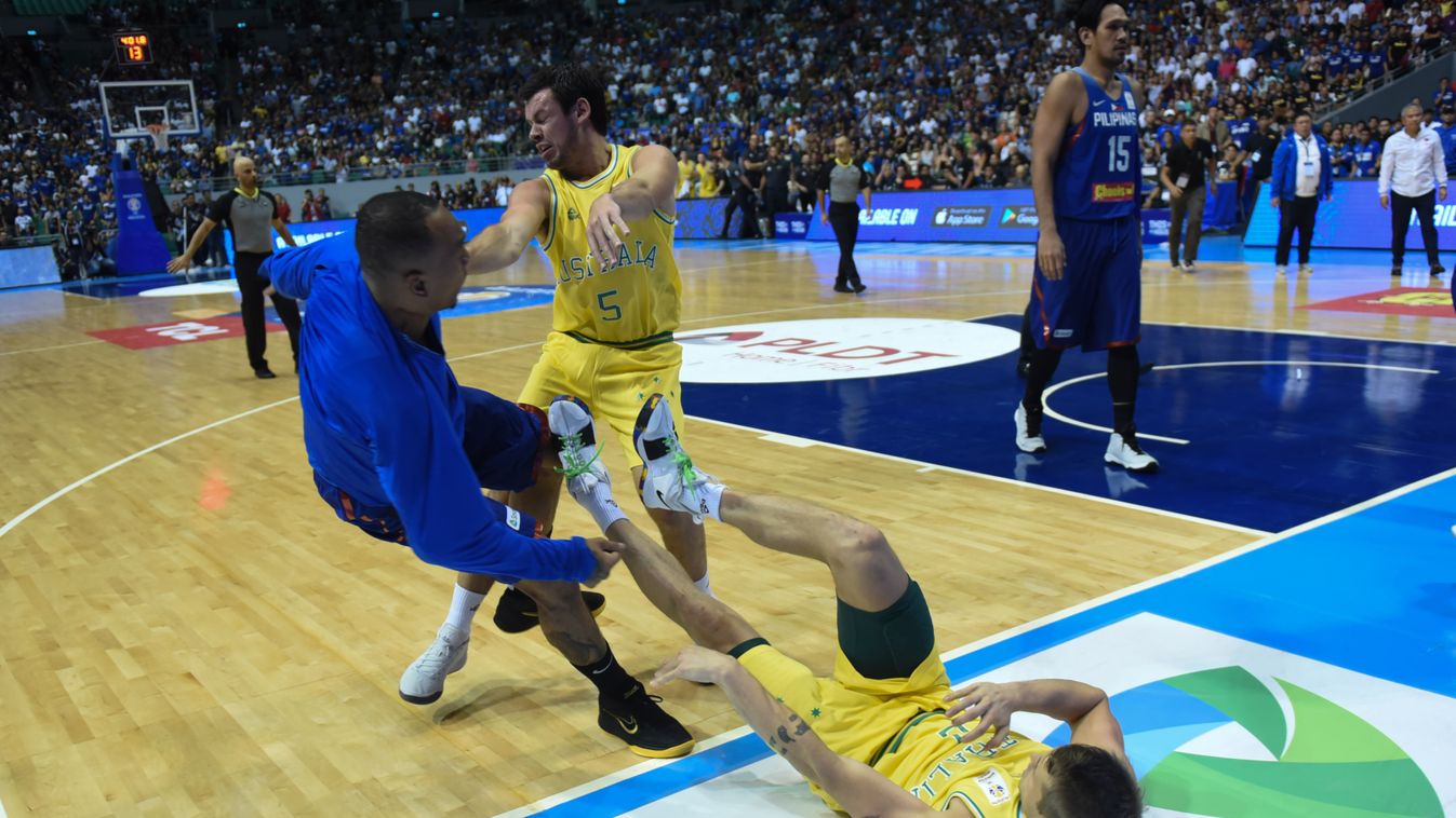 Philippines v Australia - FIBA Asian Qualifiers  Philippines v Australia FIBA Asian Qualifiers FIBA MATCH Basket Competition Incident Protest Clashes Basketball Fan AUSTRALIA 