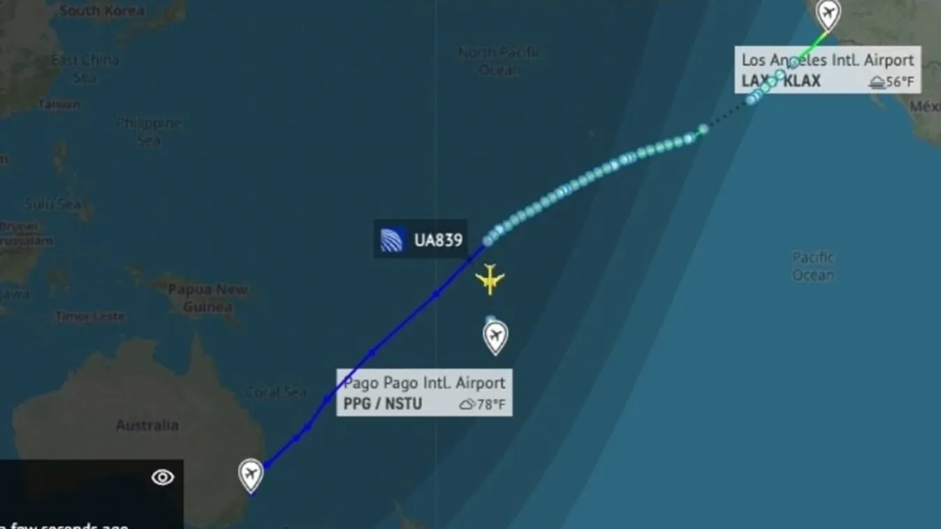 Az Egyesült Államokból Sydney-be tartó United 839-es járatának mintegy 300 utasa a Csendes-óceán közepén található Szamoa szigetén rekedt 