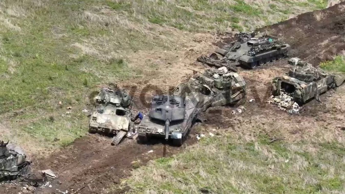 Kilőtt Leopard 2-es és Bradley-k az ukrán fronton 