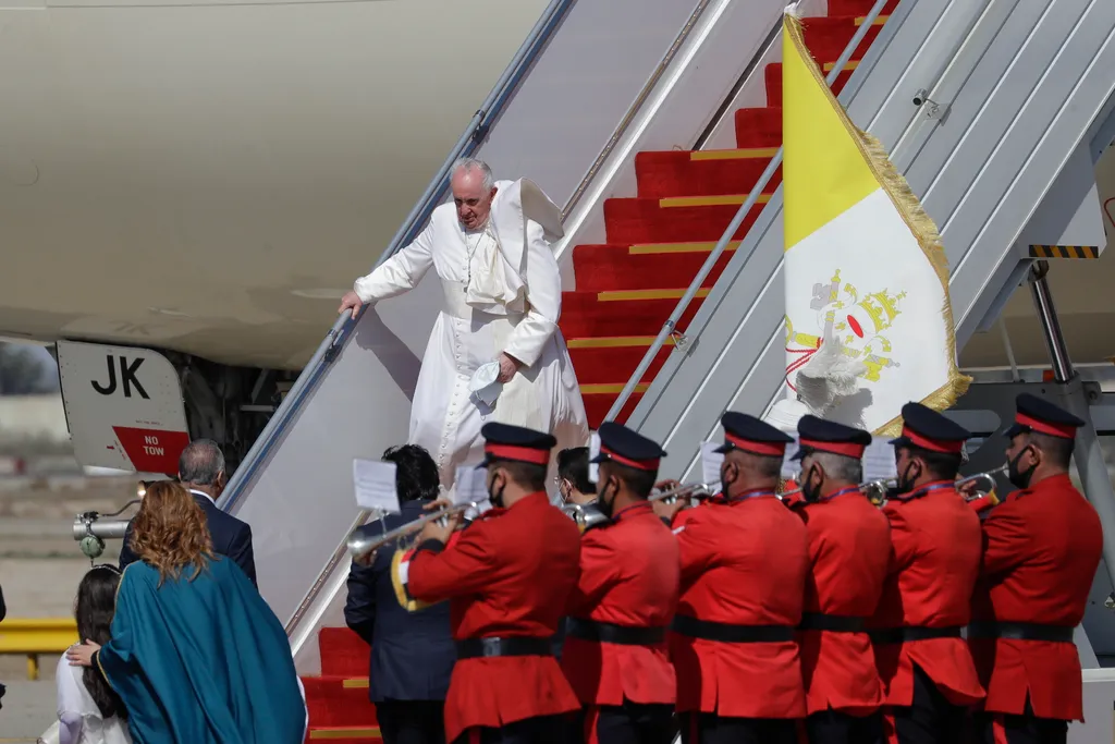Képeken Ferenc pápa Irakba érkezése, galéria, 2021.03.05. 