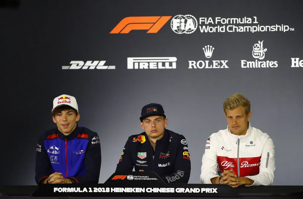 Forma-1, Kínai Nagydíj, Pierre Gasly, Max Verstappen, Marcus Ericsson 