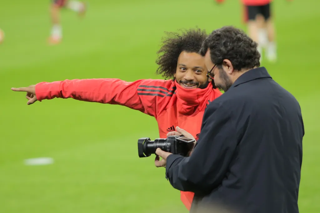 Real Madrid Training Session and Press Conference Marcelo Soccer Real Madrid Ajax Uefa Champions League playoff Netherlands Amsterdam men photography sports PHOTOJOURNALISM photo wire agency Federico Guerra Maranesi EUROPE action GAME players Amsterdam Ar